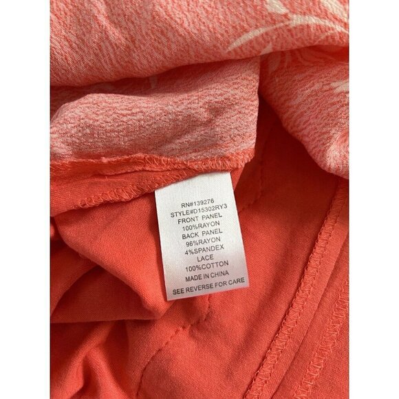 Daniel Rainn Women’s Orange Floral Crochet Trim Sleeveless Blouse Top Size M - Picture 8 of 8